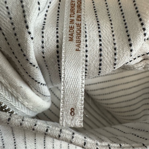 Free People Modern Femme Pinstripe Skirt in Black and White Combo Size 8 - Picture 8 of 9